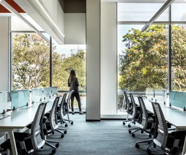 Breakout space in a custom-built Table Space office