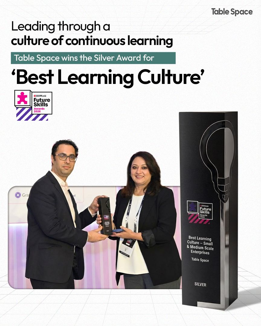 Table Space has won the Silver Award at the ET Future Skills Awards for the 