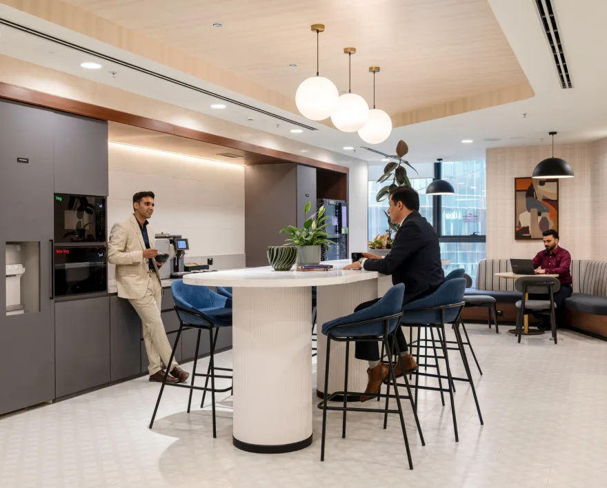 Teams at work across a Table Space floor