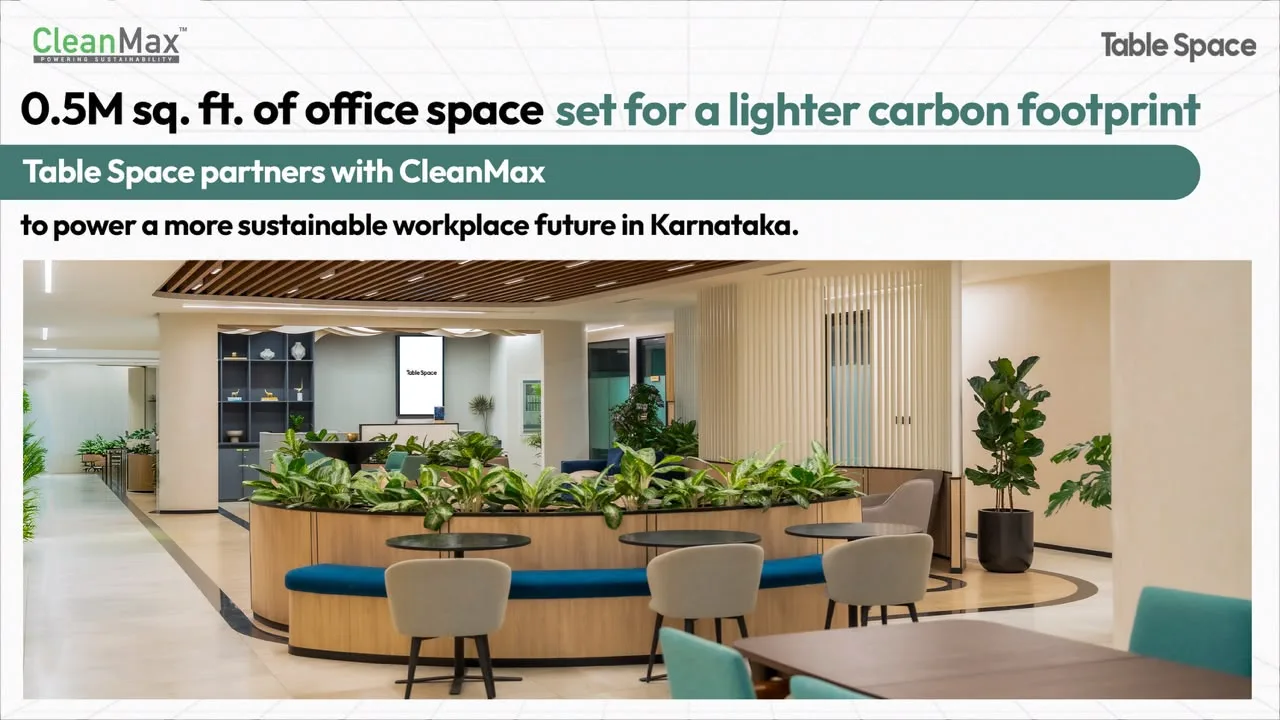 Table Space and CleanMax announce renewable energy partnership