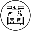 Coffee Bar Icon at Table Space Office