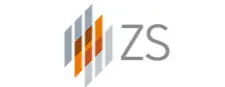 ZS logo showing Table Space partnership in India